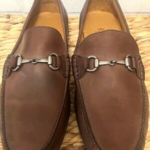 Peter Millar Brown Leather Slip-On Loafers